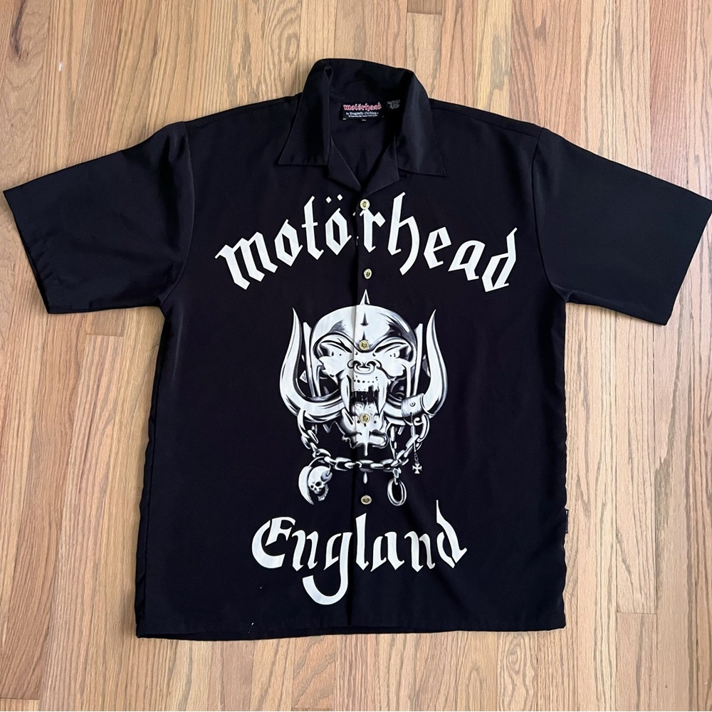 Motorhead England Size: XL by Dragonfly Button Shirt Lemmy War-Pig Snaggletooth